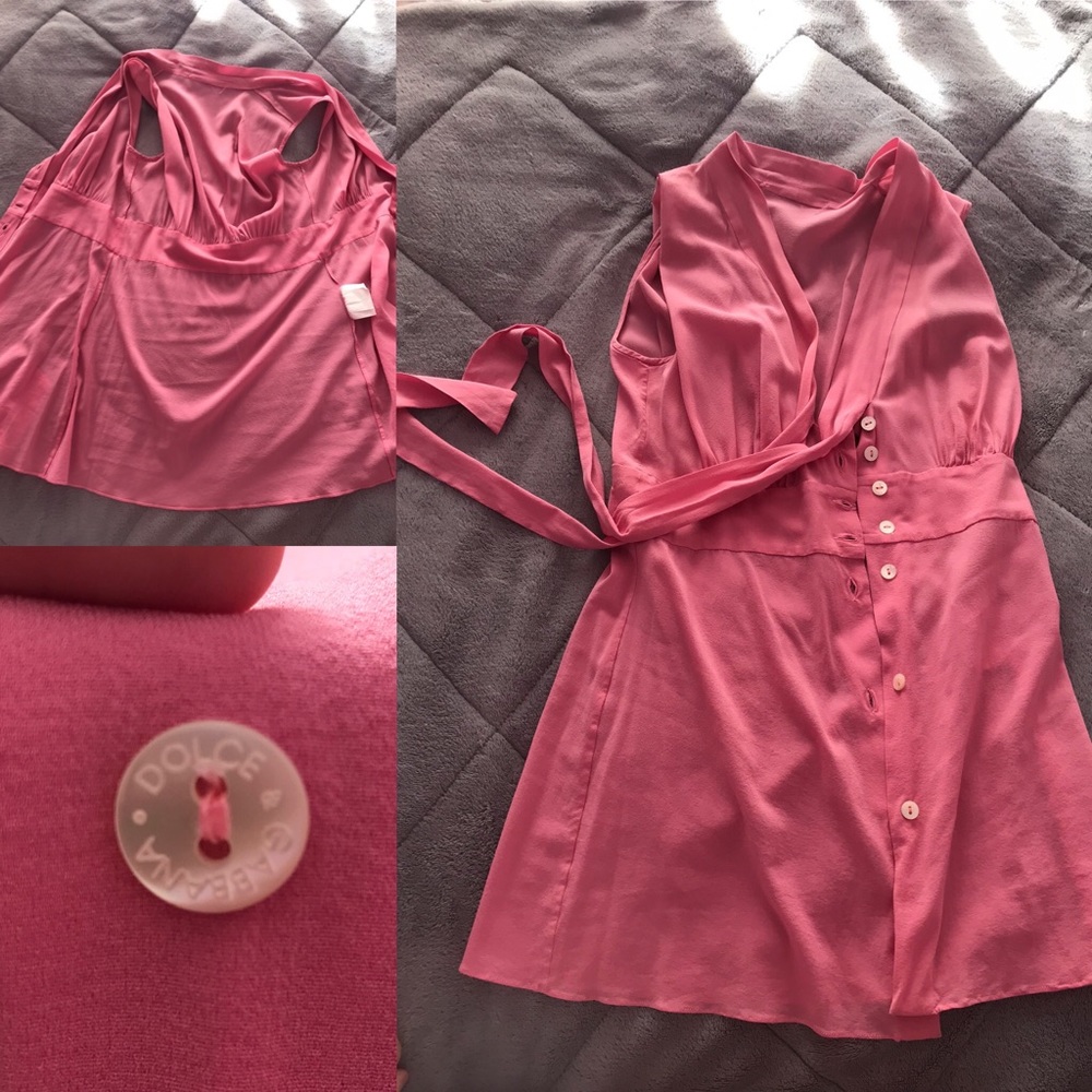 💖 SILK DOLCE & GABBANA TOP W/MOTHER OF PEARL 💖 - Picture 7 of 7